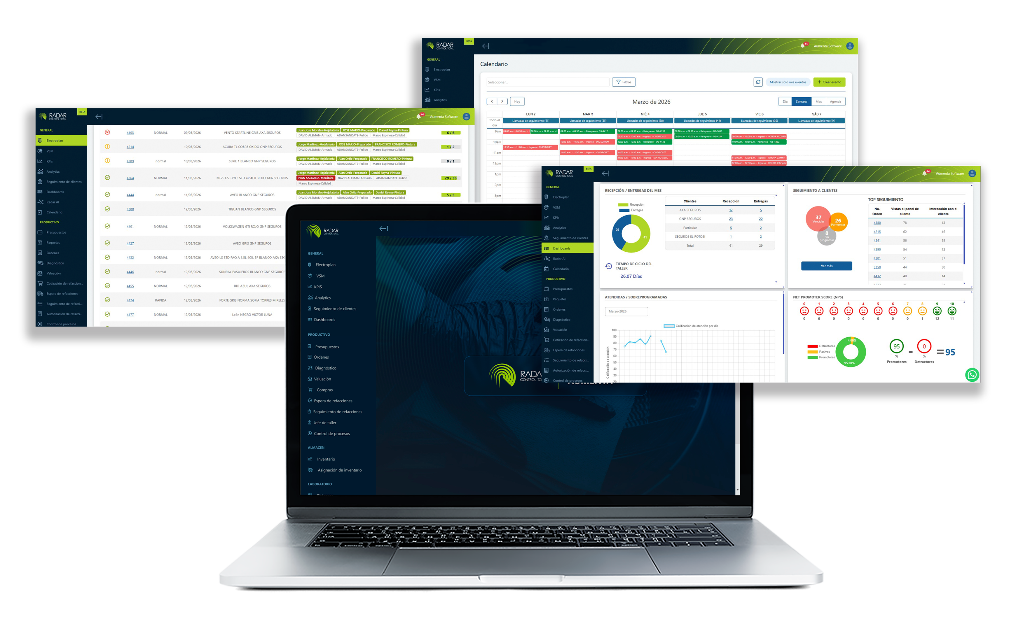 Radar Control Total Software Dashboard